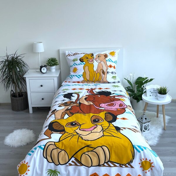 Памучно детско спално бельо за единично легло 140x200 cm Lion King Africa - Jerry Fabrics