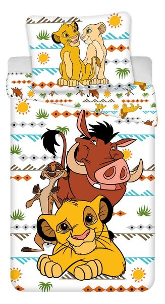 Памучно детско спално бельо за единично легло 140x200 cm Lion King Africa - Jerry Fabrics