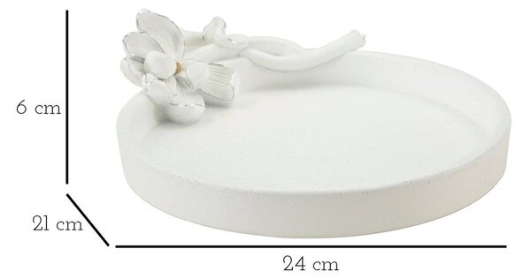 Декоративен поднос от полиресин ø 21 cm Magnolia – Mauro Ferretti