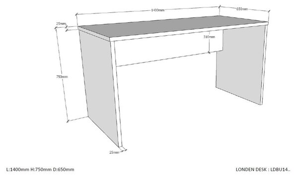 Детско бюро 140x65 cm London - Vipack