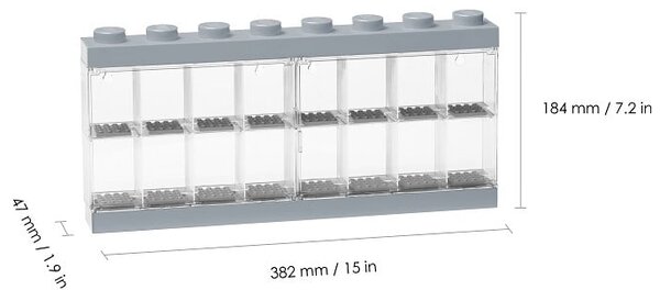 Сив колекционерски шкаф за 16 минифигури - LEGO®