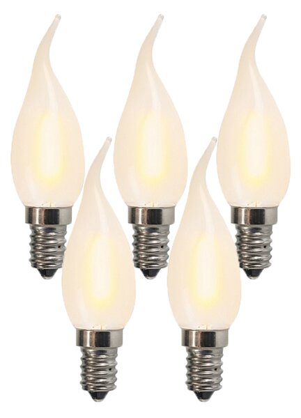 Комплект от 5 LED крушки E14 матови свещи BXS35 1W 100 лумена 2200K