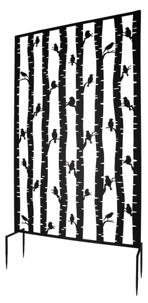 Черен метален балконски параван 100x186 cm Birds – Esschert Design