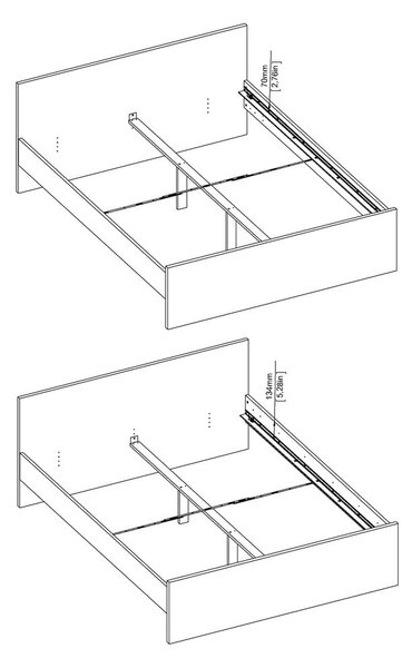 Бяло двойно легло 160x200 cm Naia – Tvilum