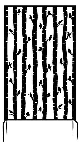 Черен метален балконски параван 100x186 cm Birds – Esschert Design