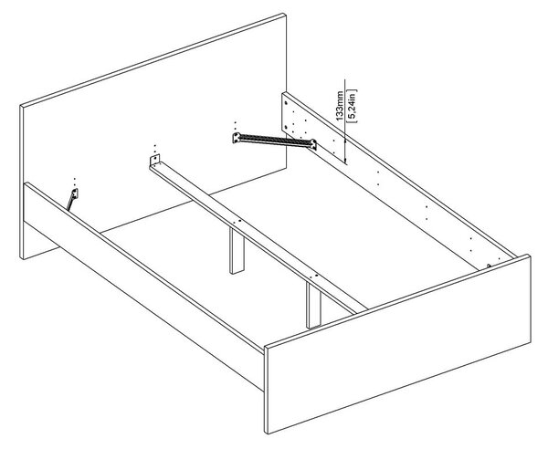 Бяло двойно легло 140x190 cm Naia – Tvilum