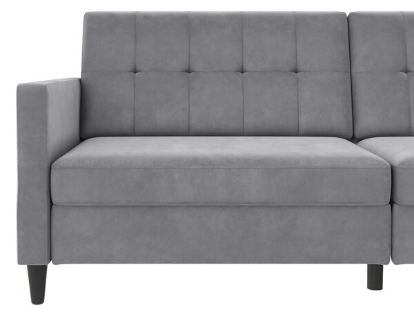 Светлосив кадифен диван 203 cm Hartford – Støraa