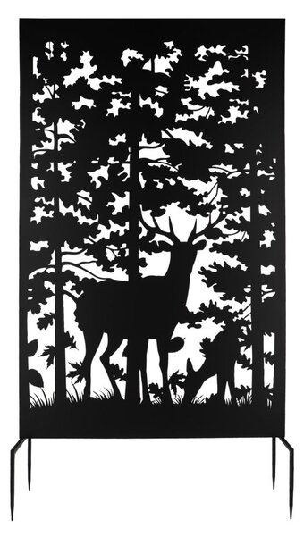 Черен метален балконски параван 100x186 cm Deer – Esschert Design