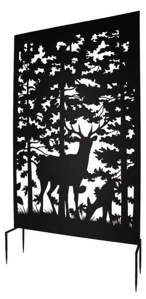 Черен метален балконски параван 100x186 cm Deer – Esschert Design