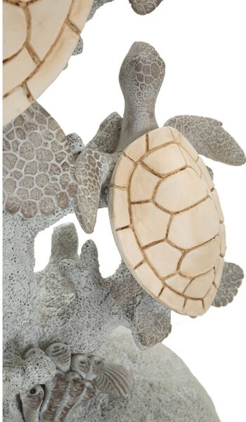 Бяло-сива настолна лампа с текстилен абажур (височина 63,5 cm) Turtle – Mauro Ferretti