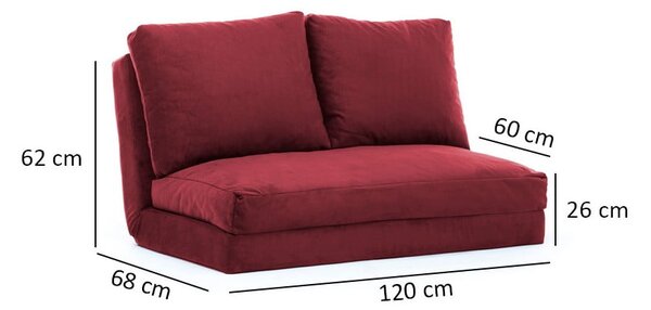 Диван в цвят бордо 120 cm Taida – Balcab Home