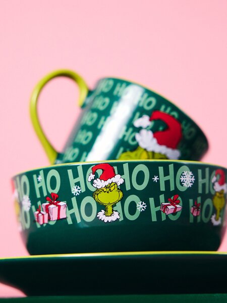 Sinsay - Комплект: чаша, купа и чиния Grinch - многоцветен