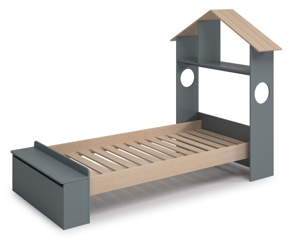 Детско легло от зелен/естествен бор с място за съхранение 90x190 cm Odessa - Marckeric