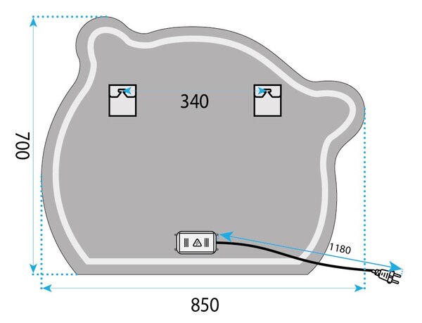 Стенно LED огледало YH-BL-3 70x85cm