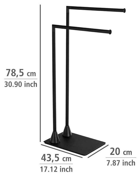 Черна стойка за кърпи Hella - Wenko
