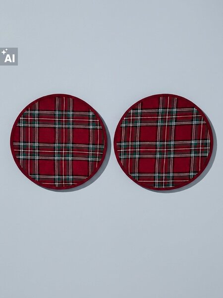 Sinsay - Карирани подложки за маса 2 pack - червeн