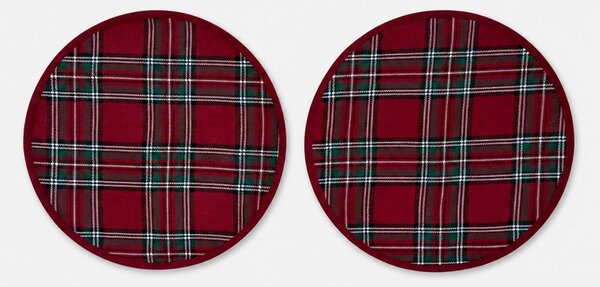 Sinsay - Карирани подложки за маса 2 pack - червeн