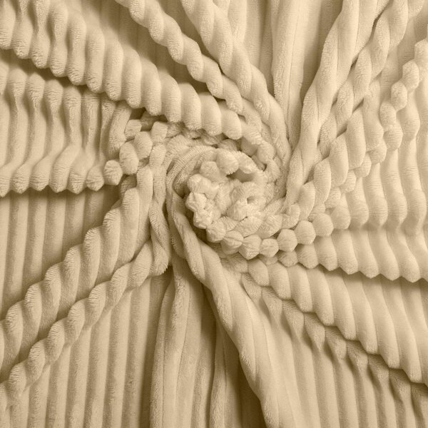 Бежово двойно /удължено 3 части фланелено спално бельо 240x220 cm Veloutea – douceur d'intérieur