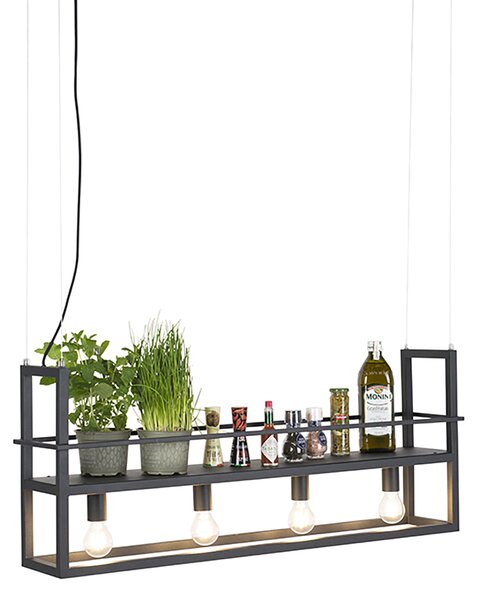 Интелигентен висящ аплик черен с рафт с 4 Wi-Fi A60 - Cage Rack