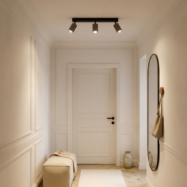 TK Lighting Таванна лампа Tune, 3-пламъчна, кафява, метал, дължина 66 cm, Затъмняване, Кафяв / ръждив, Дневна/трапезария, Алуминий