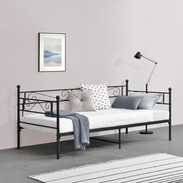 Metal Bed Kerava 90x200 cm Black