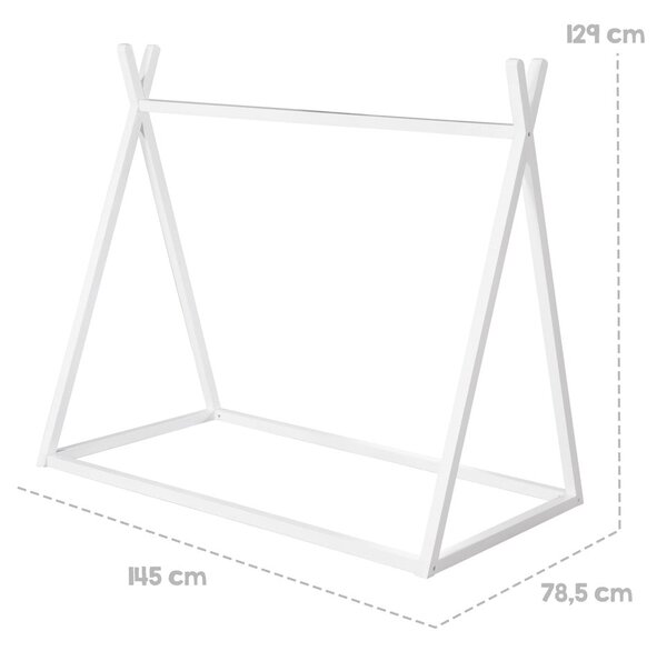 Бяло детско легло тип къща 70x140 cm Montessori – Roba