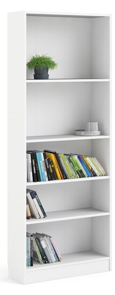 Бял шкаф за книги 79x203 cm Basic - Tvilum
