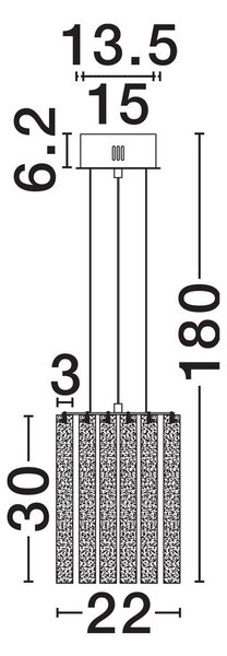 Стоманено LED затъмняващо се висящо осветително тяло в месингов цвят ø 22 cm Nol – Nova Luce