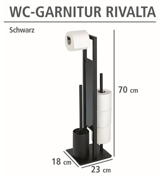 Матовочерна стоманена поставка за тоалетна хартия Rivalta - Wenko