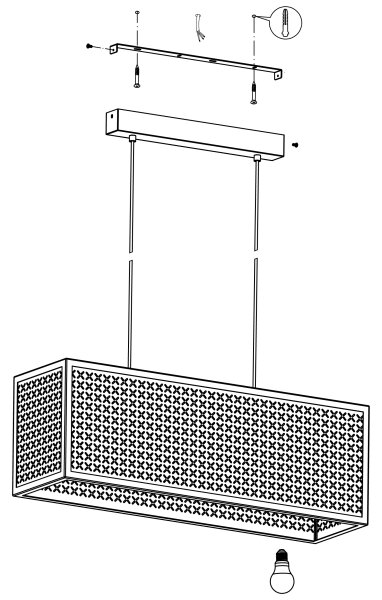 Eglo 43559 - Висящ полилей SALLICANO 3xE27/40W/230V