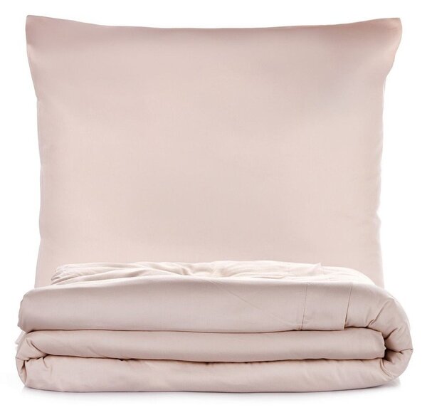 Бежово двойно удължено спално бельо от памучен сатен 240x220 cm Elegant – Mijolnir