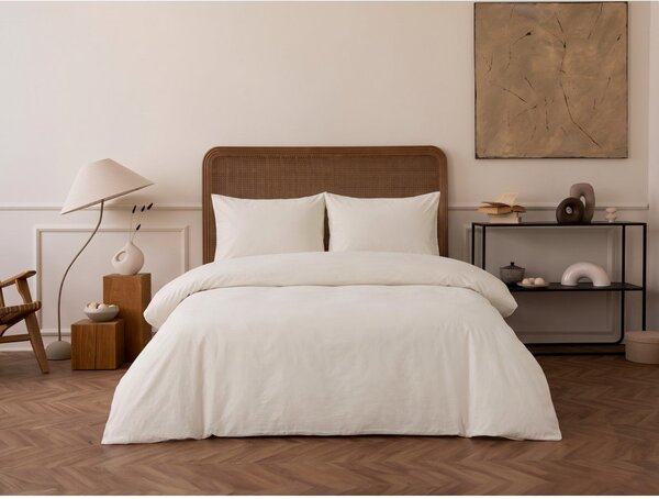 Бежово двойно удължено спално бельо от памучен сатен 240x220 cm Elegant – Mijolnir