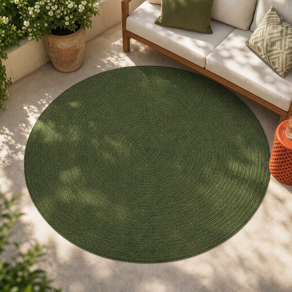 Зелен кръгъл килим за открито ø 150 cm - NORTHRUGS