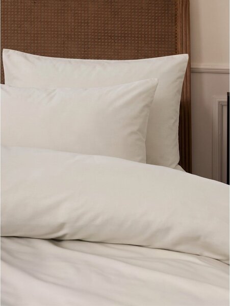 Бежово двойно удължено спално бельо от памучен сатен 240x220 cm Elegant – Mijolnir