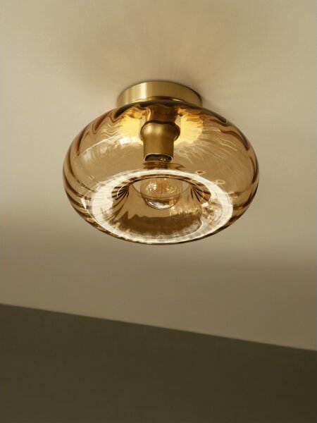 Osram - Плафон GOLD GLASS 1xE27/12W/230V Ø 28 cm златист/опушен