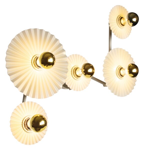 Osram - Настенно осветително тяло PLISSEE 5xE27/15W/230V кремаво