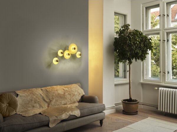 Osram - Настенно осветително тяло PLISSEE 5xE27/15W/230V кремаво