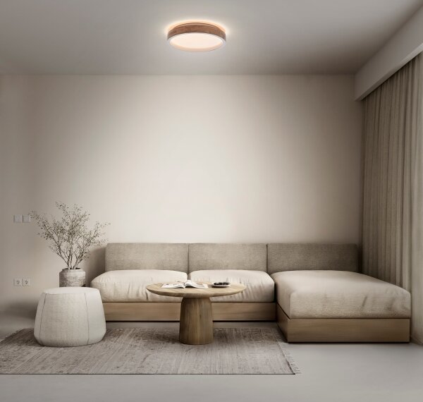 Osram - LED димируемо таванно осветително тяло MARIANO LED/24W/230V Ø 41 см дъб/бял
