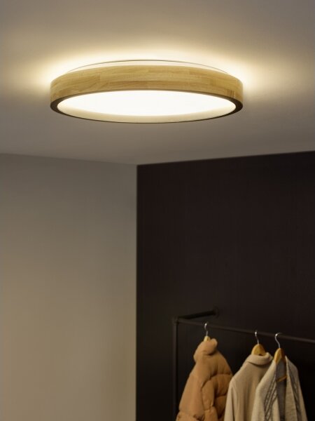 Osram -LED Димируемо таванно осветително тяло MARIANO LED/24W/230V Ø 41 см дъб/черен