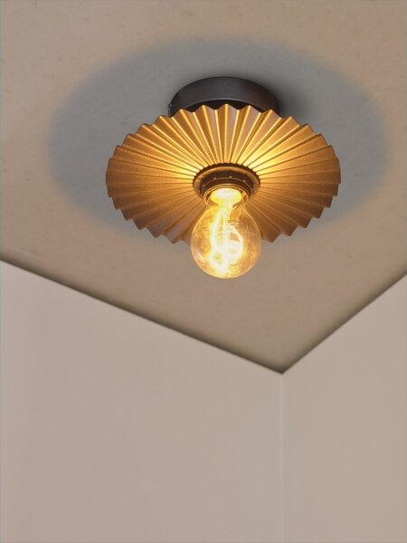 Osram - Плафон PLISSEE 1xE27/15W/230V Ø 20 см антрацит
