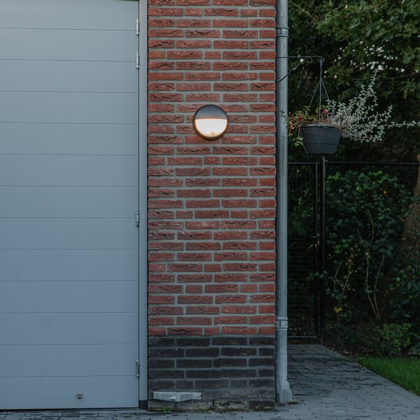 Външна стенна лампа черна с LED с датчик за движение IP54 - Hortus
