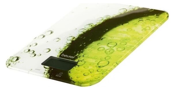 Кухненска везна Beurer KS 19 Fresh, До 5 кг, ТАРА, Сензорно управление, LCD, Стъкло, Ултратънка, Зелен