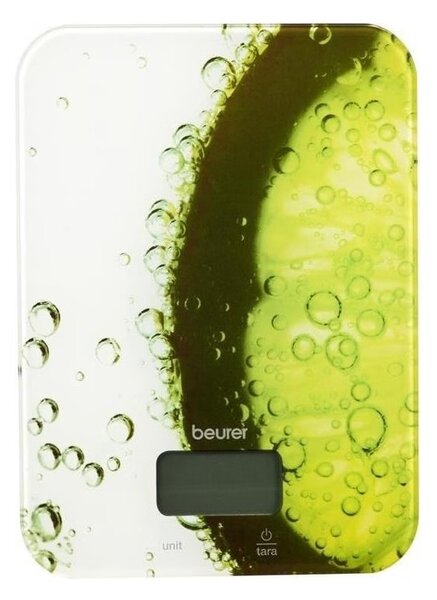 Кухненска везна Beurer KS 19 Fresh, До 5 кг, ТАРА, Сензорно управление, LCD, Стъкло, Ултратънка, Зелен
