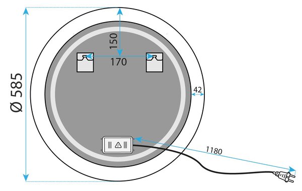 Стенно LED огледало YH-BL-1 60 см