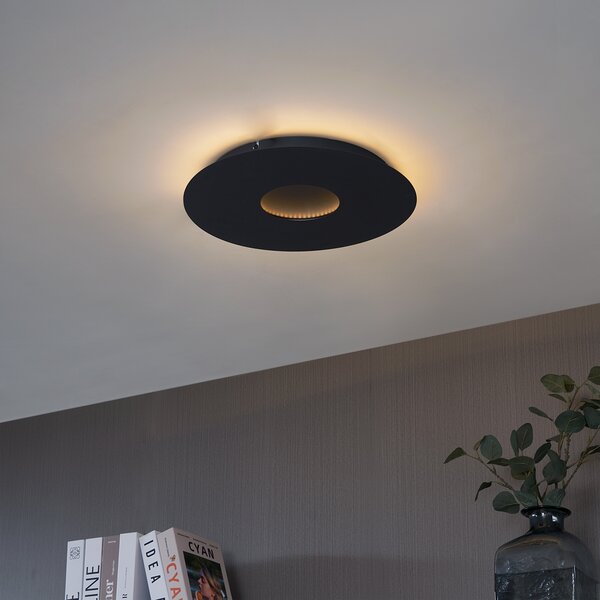 Модерна таванна лампа черна 40 см вкл. LED 3-степенно димиране - Morning