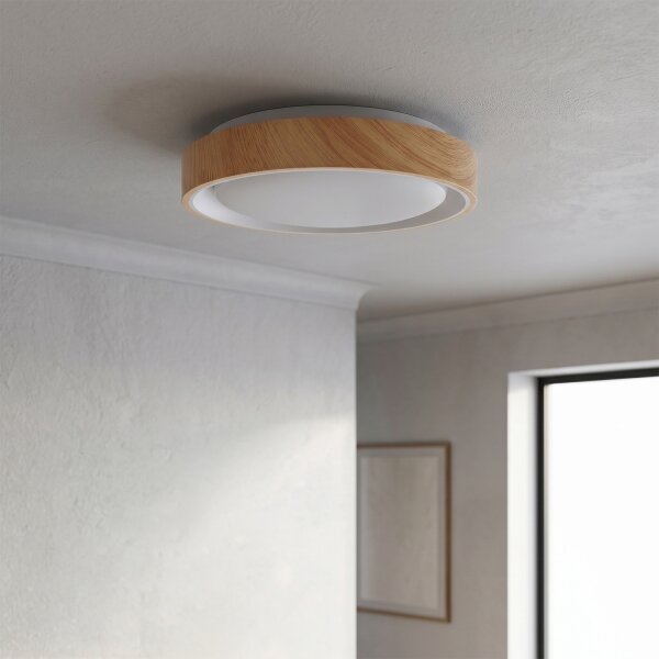 Brilagi - LED таванно осветително тяло FLOCO LED/24W/230V Ø 30 см дървено/бяло