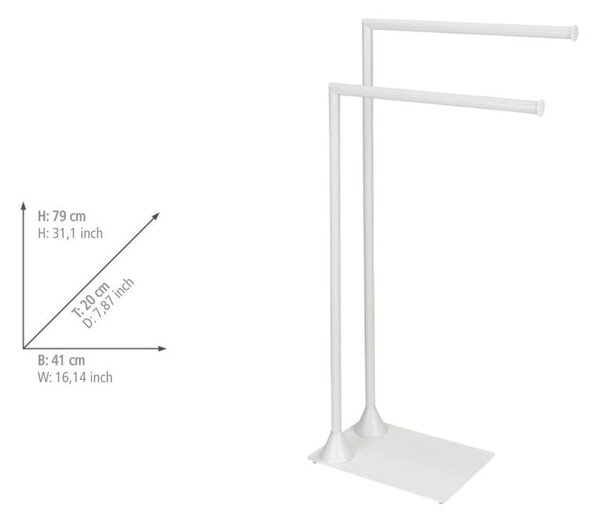 Бяла стоманена стойка за кърпи Hella – Wenko