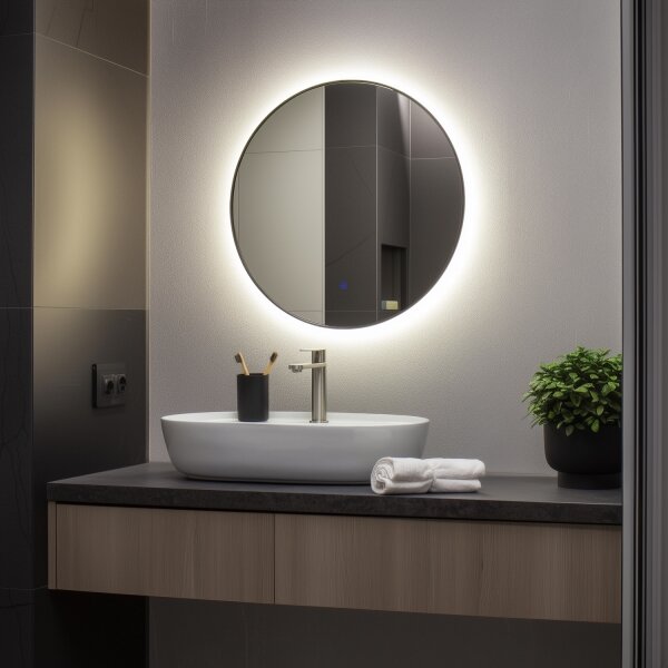 Brilagi - LED огледало за баня VENA BLACK, LED 19W, 230V, 60 см, IP44, CRI 90, с димиране и CCT