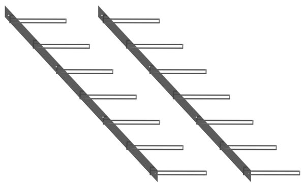 Sonata Стойки за вино за 14 бутилки стенен монтаж 2 бр черни метал