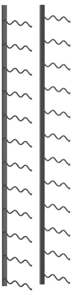Sonata Стойка за вино за 24 бутилки, стенен монтаж, черна, желязо